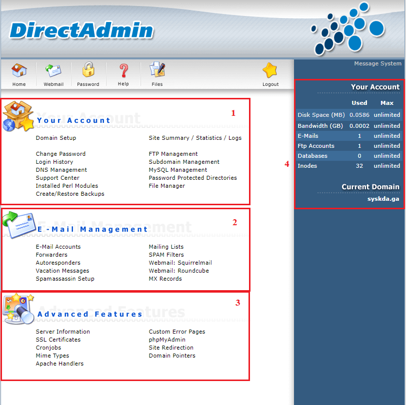 Hướng dẫn đăng nhập DirectAdmin – Knowledge Base