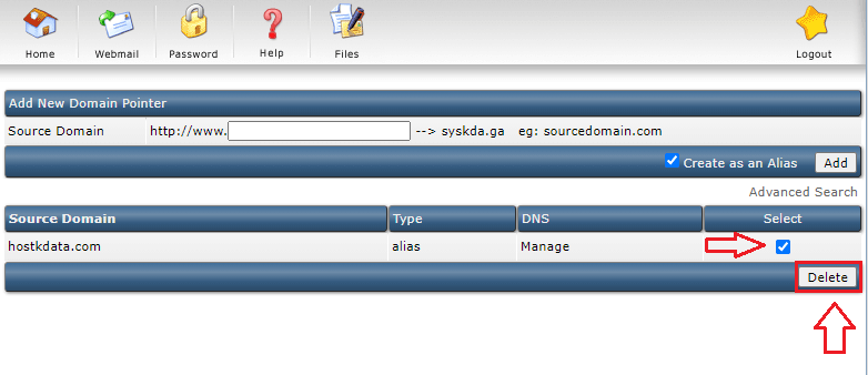 Hướng dẫn sử dụng Domain Pointers trên DirectAdmin – Knowledge Base