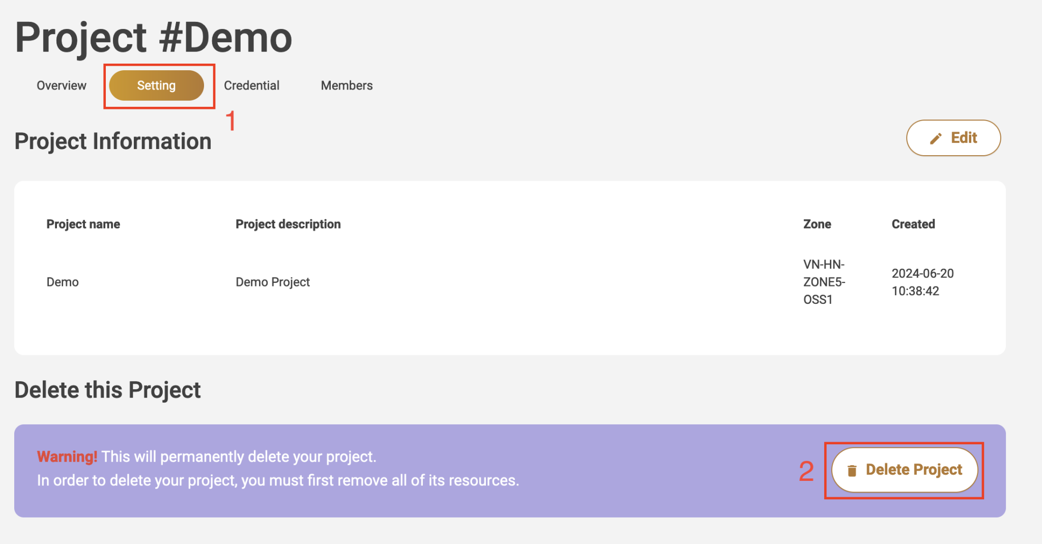 Tạo và quản lý Project trên KDATA Storage – Knowledge Base